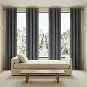 Traditional 4-Pack Solid Polyester Blackout Window Curtains (Buy 1 Get 4 Pieces) - Wrinkle Resistant, Noise Reducing, Thermal Insulating, Privacy Protecting Window Drapes for Bedrooms, Year-Round Use