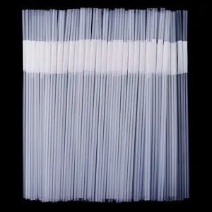300 count Clear Flexible Plastic Straws,  Disposable Bendy Straws, 10.2" Long and 0.23'' Diameter
