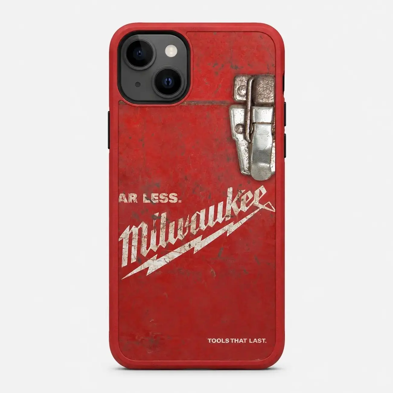 Milwaukee Tool Inspired iPhone Tough Case, Red Black Industrial Phone Case, Blue Collar Worker Gift, Mechanic Electrician Construction Case