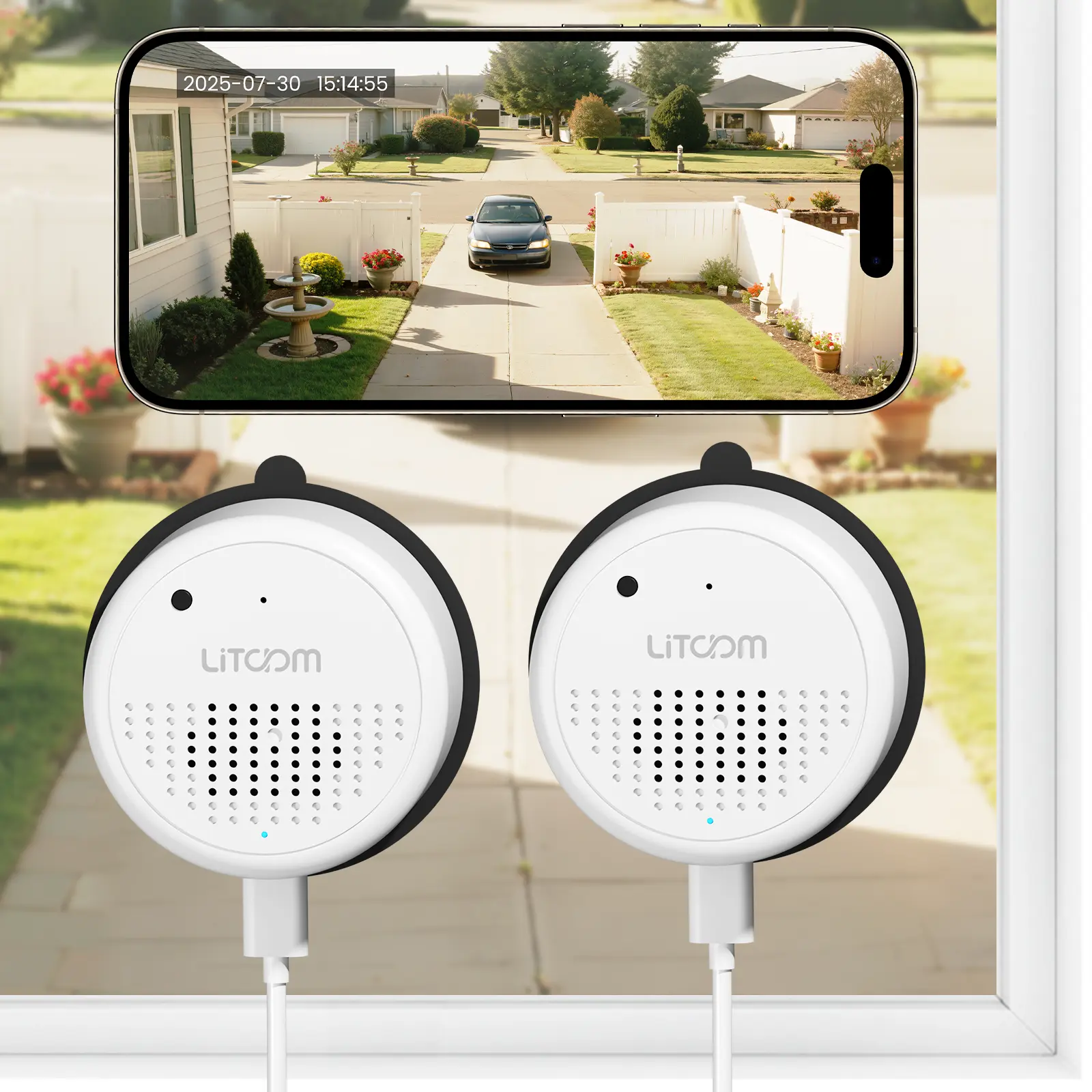 [2 pack]Litokam 3MP 2K Window Camera, 5G&2.4GHz Indoor Cameras for Home Security with Al FULL Color Night Vision,Person/Motion/Sound Detection & Real Time Alerts,24/7 Recording,Easy & Quick Install,high speed transmission,mini camera,Card Installation