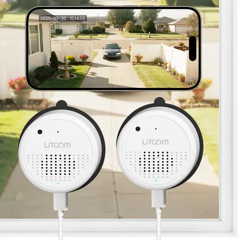 [2 pack]Litokam 3MP 2K Window Camera, 5G&2.4GHz Indoor Cameras for Home Security with Al FULL Color Night Vision,Person/Motion/Sound Detection & Real Time Alerts,24/7 Recording,Easy & Quick Install,high speed transmission,mini camera,Card Installation tik