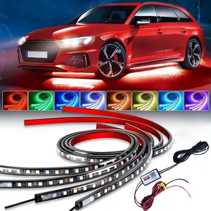 SMART LIFE Neon Underglow Strip Light LED Car Ambient Light RGB 240 LEDs Underglow Lights For Cars Music Remote Control App Control Waterproof Decorative LED Light for Car Truck SUV Jeep DC 12V Universal Fit
