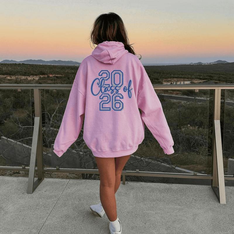 Class of 2026 Senior 2026 Hoodie Class Shirt High School Senior Hoodie Back To School Tee of Classic Zip-Up Hoodied Hood Hoodied Trendy Cotton Sweaters