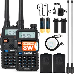 BAOFENG UV-5R Ham Radio Handheld  (VHF & UHF) BAOFENG Radio with High Gain Antenna and Programming Cable (2Pack)