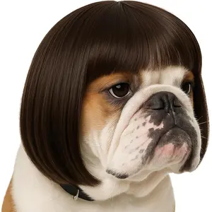 Funny Dog Wig for Small Medium Large Dogs, 7 inches PetCostume Elastic Cat Cosplay Wig Decoration for Christmas,Parties Puppy Outfits Diy Hair dog accessories