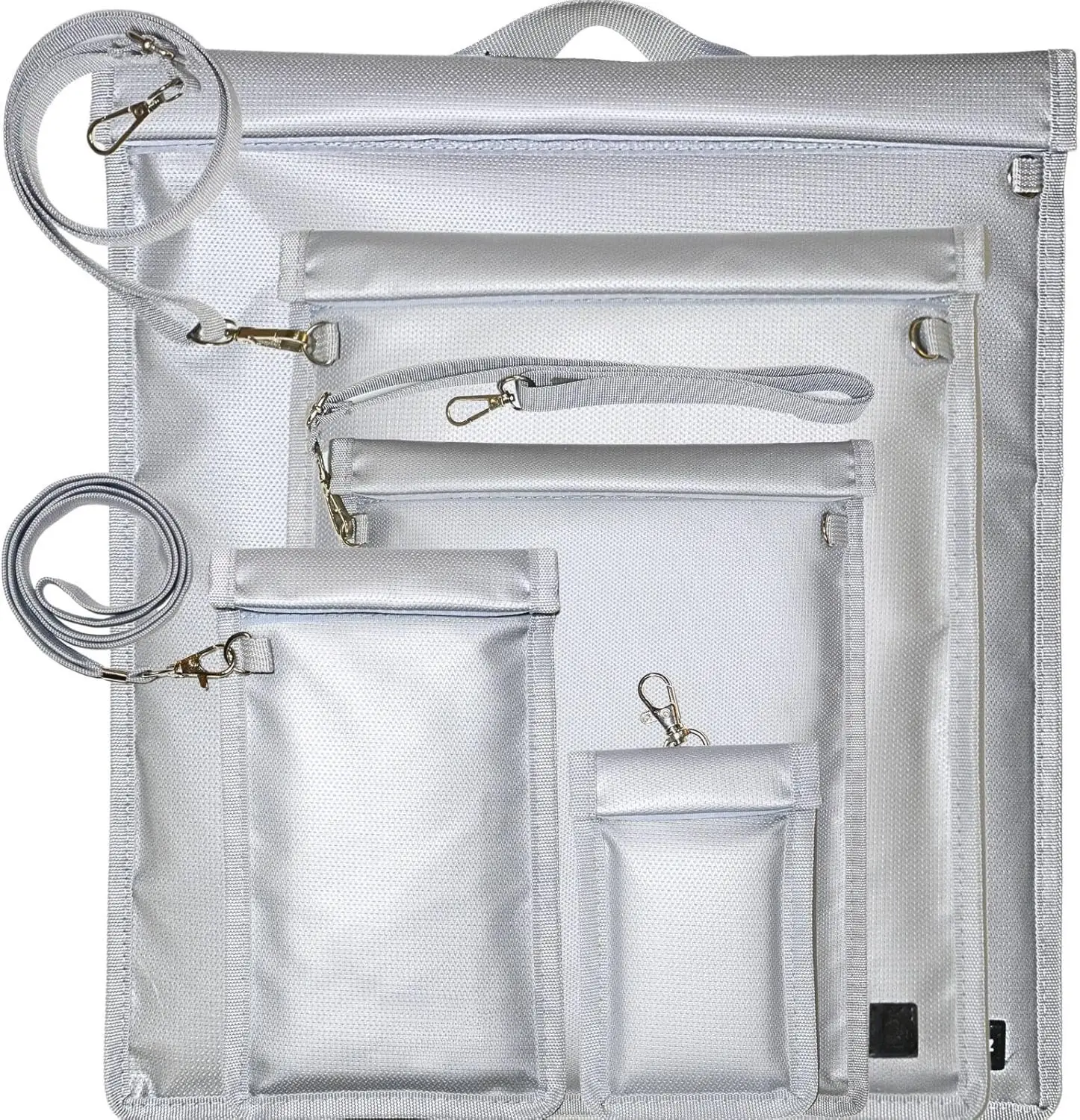 Faraday Bags for Phones, Large Faraday Bag for Laptop & Tablet, Faraday Pouch with Lanyard for Phone & Key Fob RFID Signal Blocker, Faraday Cage Protection Bags for Electronics, 5 Packs