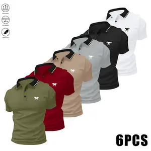 Men’s Front-Placket Short-Sleeve Polo Shirt, Regular-Fit Sporty Casual Top, Suitable for Layering Under/Over Garments, Ideal for Business & Everyday Wear, Front-Placket Polo Shirts