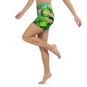 Authentic PHIM™ Women’s “Lucky You” Biker Yoga Shorts – High-Waisted Statement Activewear