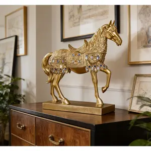[New Home Moving Horse Decoration] 1pc Lucky Ornament Horse to Success Holiday Gift Home Entrance Model Room Office Decoration New Home Moving Gift