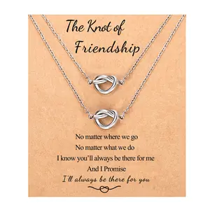 2/3 PCS Best Friend Necklaces Forever Love Knot Infinity Matching Friendship Necklaces Jewelry Long Distance Birthday Christmas Bridesmaid Gifts for Girls Women Sisters