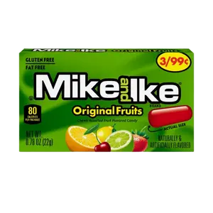 Mike and Ike Original Mix 0.78 oz. Box 24 ct. - Sweet and Chewy Candy with Mixed Fruit Flavor - 24 Count Box