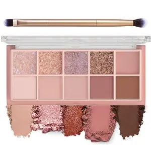 Matte Nudes Eye Shadow Palette - Ultra Pigmented Blendable and Long-Lasting Matte, Shimmer, and Metallic Finishes Eyeshadow with Brush - Eye Makeup for Smok, Natural and Bold Looks (Rosy) springtok