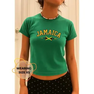 jamaica y2k Tshirt , jamaicanshirt, Jamaica Baby Tee, jamaica native -jamaicaflag -jamaica top tee-jamaica cropped top- caribbean jamaican