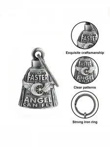 Christmas/Halloween Bell, Durable And Compact, Guardian Motorcycle Bell/Key Chain for Women Men W/Hanger,Biker,Riders,Good Luck Riding Spirit Bell Festive Motorcycle Accessories