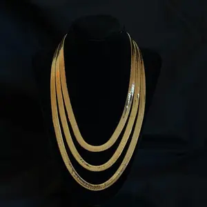 Elegant Gold Herringbone Necklace – 18'', 20'' & 22'' Options