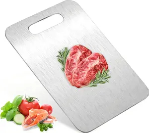 Premium Titanium Cutting Board - Food-Grade Metal, Scratch-Resistant & Easy-to-Clean, Hygienic & Durable Ultrathin Scratch-Free Chopping Board for Modern Kitchen Meat & Vegetables, Scratch-Free Chopping Boards