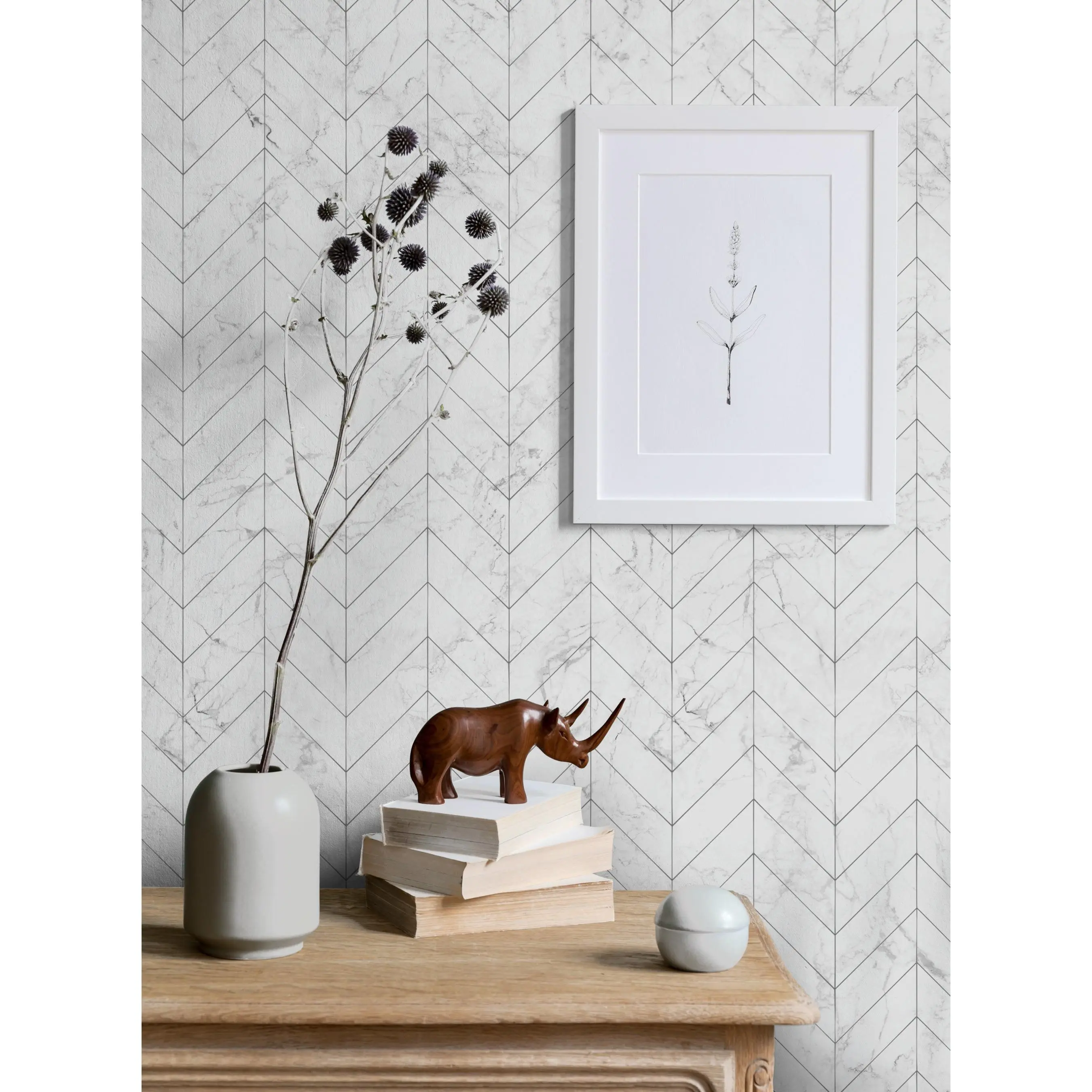 Chevron Marble Wallpaper - Peel and Stick