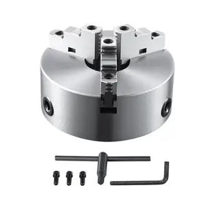 summervibes VEVOR 3-Jaw Lathe Chuck, 10'', Self-Centering Lathe Chuck, 0.24-9.84 in/6-250 mm Clamping Range with T-key Fixing Screws Hexagon Wrench, for Lathe 3D Printer Machining Center Milling Drilling Machine