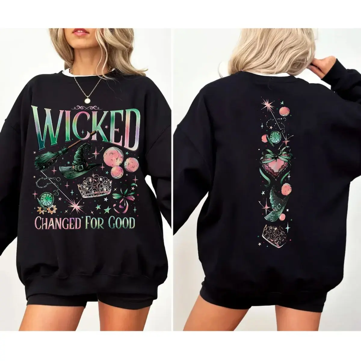 Wicked Change For Good Shirt, Defy Gravity Broomstick Magic Wand Hoodie, Wizard Movie Fan Tshirt, Wicked A New Musical Sweatshirt, Witches Of Oz Tee, Unisex Sweater Pullover Tee