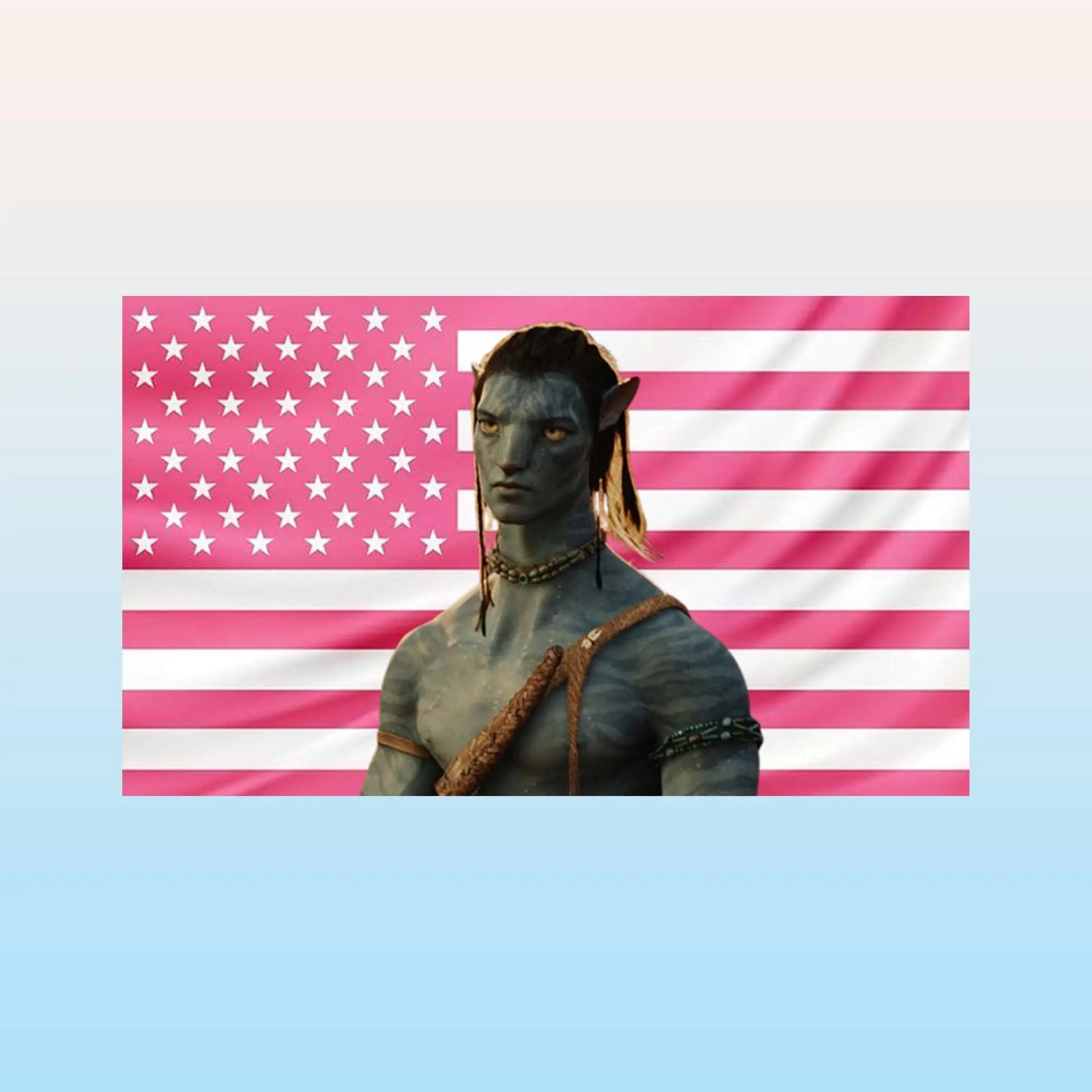 Pink American Flag Jake Sully Avatar Hanging Tapestry - Meticulously Designed, Vibrant Colors, Bold Room Decor, Reinforced Holes, Easy Installation - Indoor-Outdoor Home Supplies, Movies Collectibles Gift