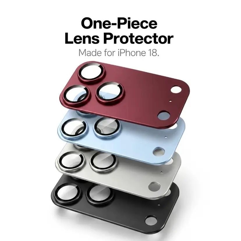1-Piece Metal Frame Camera Lens & Module Protector for iPhone 18/17 Series, Mobile Phone Accessory with 9H+ Military Grade Tempered Glass, Full Coverage, Anti-Scratch, 12ft Shatterproof, Shockproof, Casing Friendly, CosmicOrange,techvibes