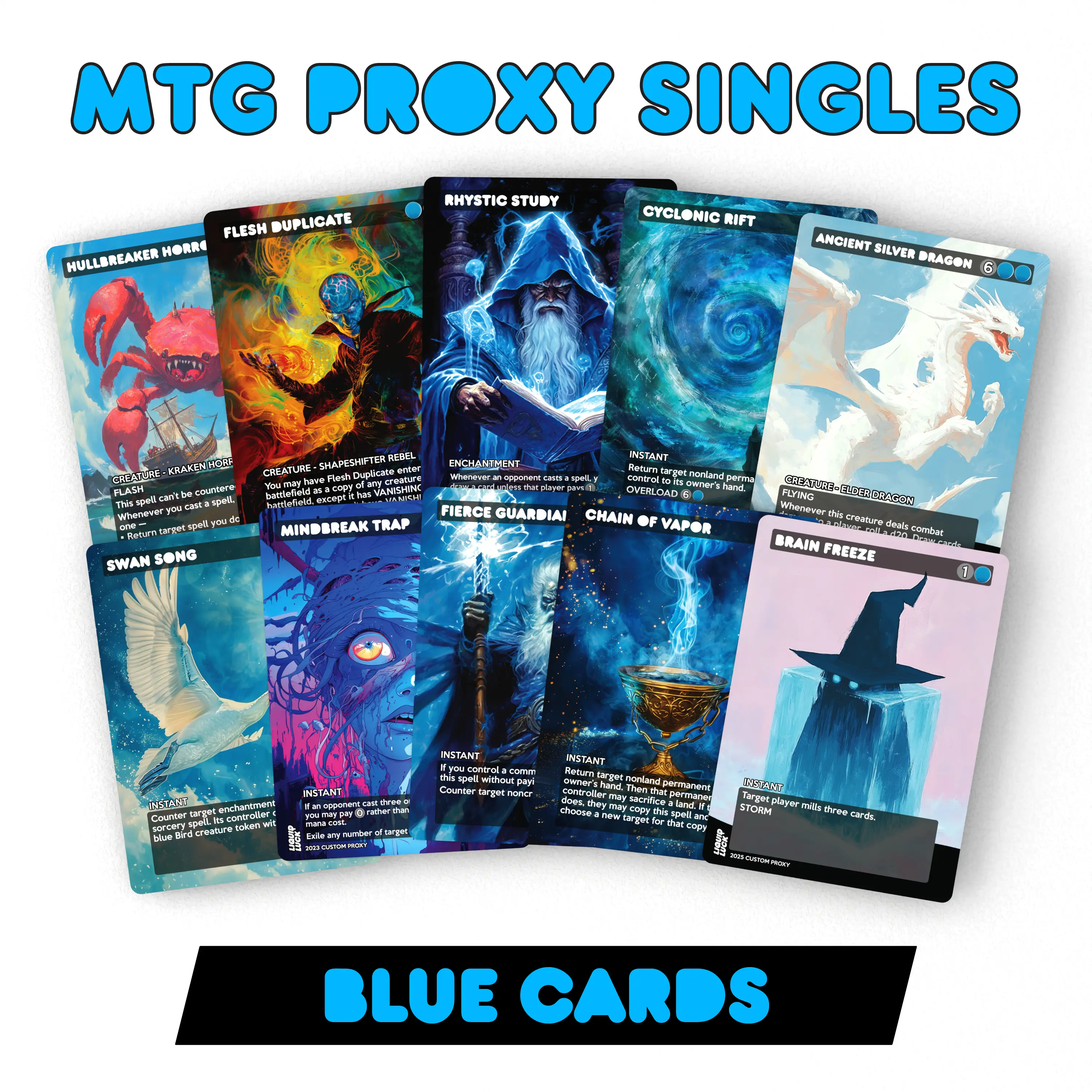 MTG Proxy Singles Blue Cards - Playtest Magic Commander EDH/cEDH Set with Over 100 Unique Cards Collectible Booster Packs for Commander Playtest - TikTok Shop MTG Proxy Singles Blue Cards - Playtest Magic Commander EDH/cEDH Set with Over 100 Unique Cards Collectible Booster Packs for Commander Playtest - TikTok Shop