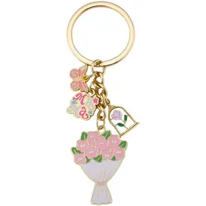 1Pc Cute Mama Gifts for Mom Keychain Flower Butterfly Keychains Gifts for Women Mother Mama Birthday Gift Fresh Charm for Purse Bags Flower Bouquet Keychains for Mom Mothers Day Gift Keychain Pendant Keychain Decor Keychain Accessory