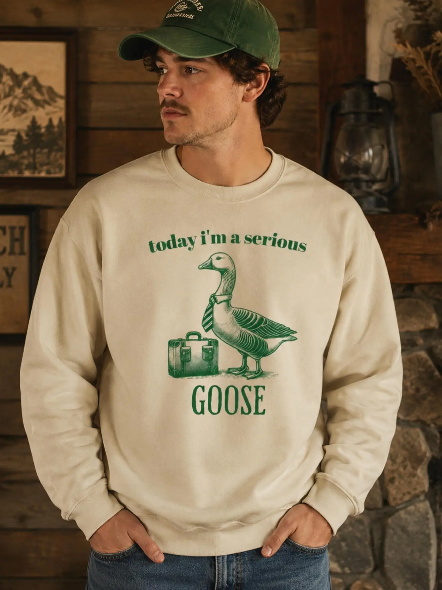 Today I'm A Serious Goose Vintage Graphic Sweatshirt | Funny Goose Crewneck | Gildan G5000 Heavy Cotton Unisex Pullover