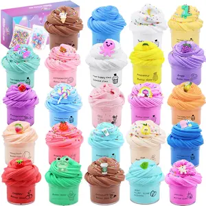 24 Pack Butter Slime Kit Party Favor Supplies Super Soft Non-Sticky Goody Bag Toy Prize for Girl and Boys Christmas Stocking Stuffers Creative Fun for Kids Color & Texture Experiment