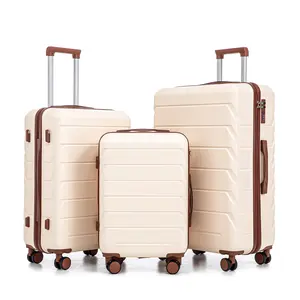 [DON'T MISS THIS DEAL] HIFINE TOURIST 20"/24"/28" 3 pcs/set in ABS Spinner Wheel Luggage, Matching Color , With Combination Lock (Beige)