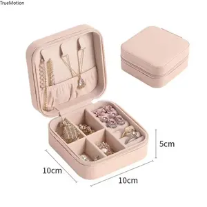 Travel Jewelry Organizer Case Portable Leather Jewelry Storage Box for Necklaces Earrings Rings Bracelets Anti-Tangle Display Holder