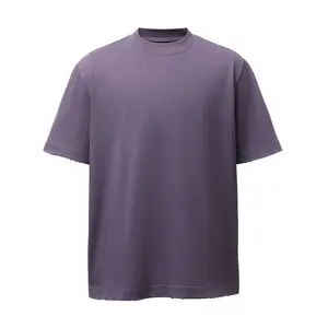 Inflation 350G Heavyweight Washed Distressed Mock Neck T-Shirt 2026 Spring Summer New Vintage Destroyed Streetwear Oversized Short Sleeve Tee tiktokshopspringglowup