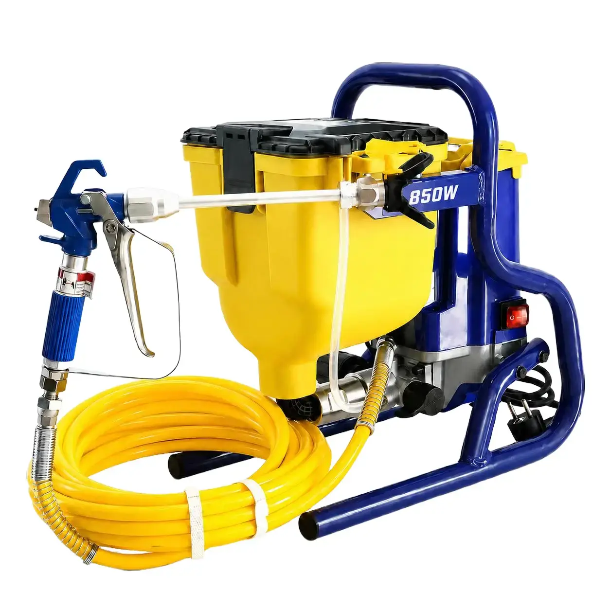 850W Airless Paint Sprayer, 2900 PSI, 0.55 GPM Flow Rate, 1.19 Gal Hopper Large Capacity Tool for Interior & Exterior Walls, Furniture & Fences with Smooth & Consistent Results