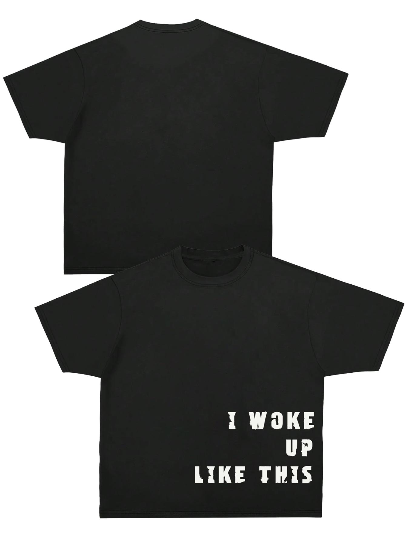 3-pack unisex; new men’s summer T-shirt; trendy design featuring a retro sunset palm tree graphic, shark mouth print, and letter slogan; black/white soft short-sleeve streetwear style—perfect for summer wear.