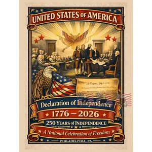 Declaration of Independence WittNest American Heritage Collection Patriotic Poster 250 Years of Freedom 1776-2026