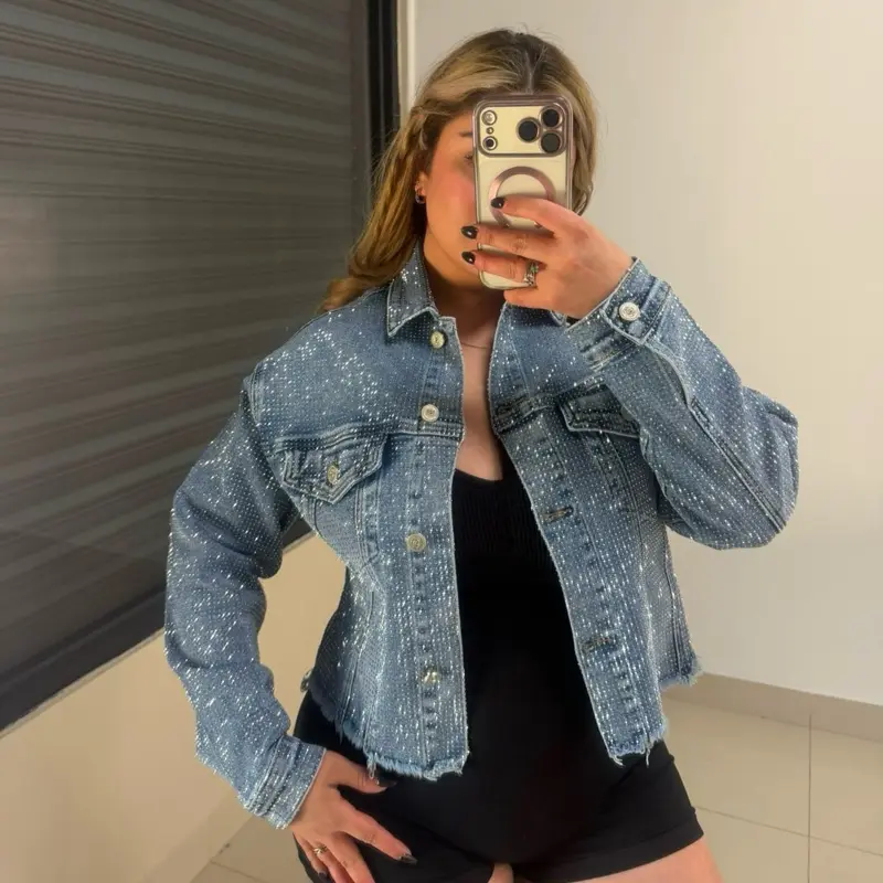 Ariana's Rhinestone Denim Jacket