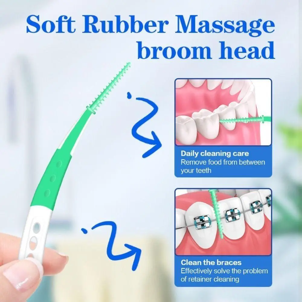 60Pcs New Silicone Interdental Brush 60Pcs Soft Bristle Toothpicks Inter-Dental Orthodontic Tooth Brush Oral Cavity