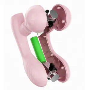 Type-C Charging Mini Massage Gun mini Fascia Gun Portable Rechargeable Muscle Relaxation Dual Head Massager Toys for Women (Pink)