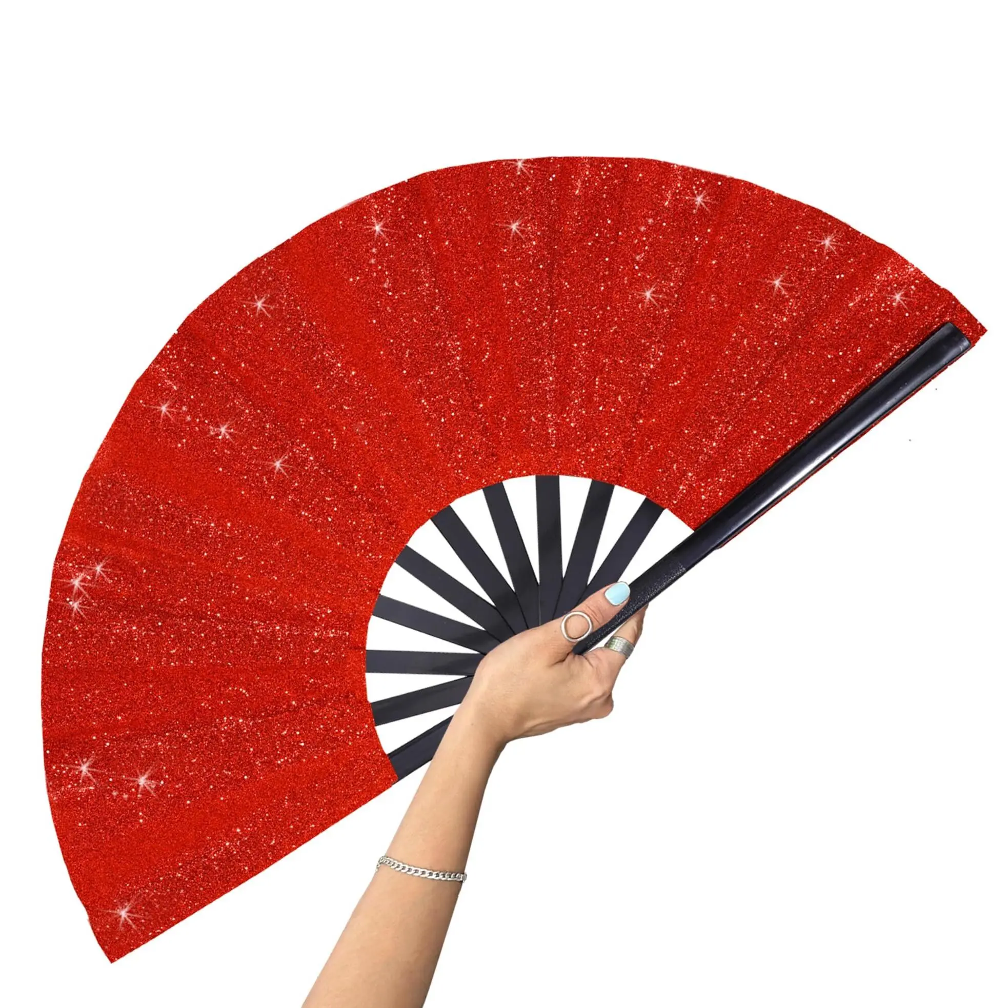 Glitter Folding Fan, Portable Folding Fan, 1 Count Professional Dance Clack Fan for Performances & Parties, Foldable Hand Fan for Home Decor, Decoration Items