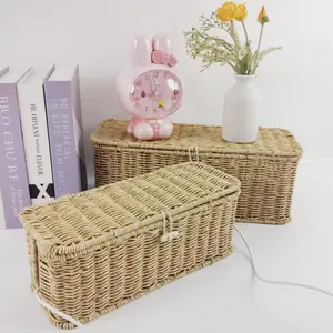 Creative Flip Imitation Rattan Woven Storage Basket, Home Desktop Storage Basket, Toy Storage Box, Sundries Storage Grass Woven Basket, Home Organizers