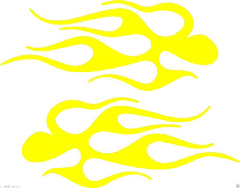 (2) Vinyl Vehicle Graphics Decals Stickers Flames # 6 Custom Auto Truck Colors