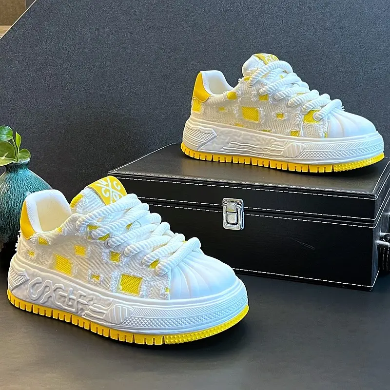 Worth Buying Authentic Men's Shoes 2026. Men Fashion Lace-Up Low-Top Patch Design Sneakers, Breathable Comfort Casual Sports Running Shoes, Versatile Round-Toe Daily Wear Athletic Shoes.
