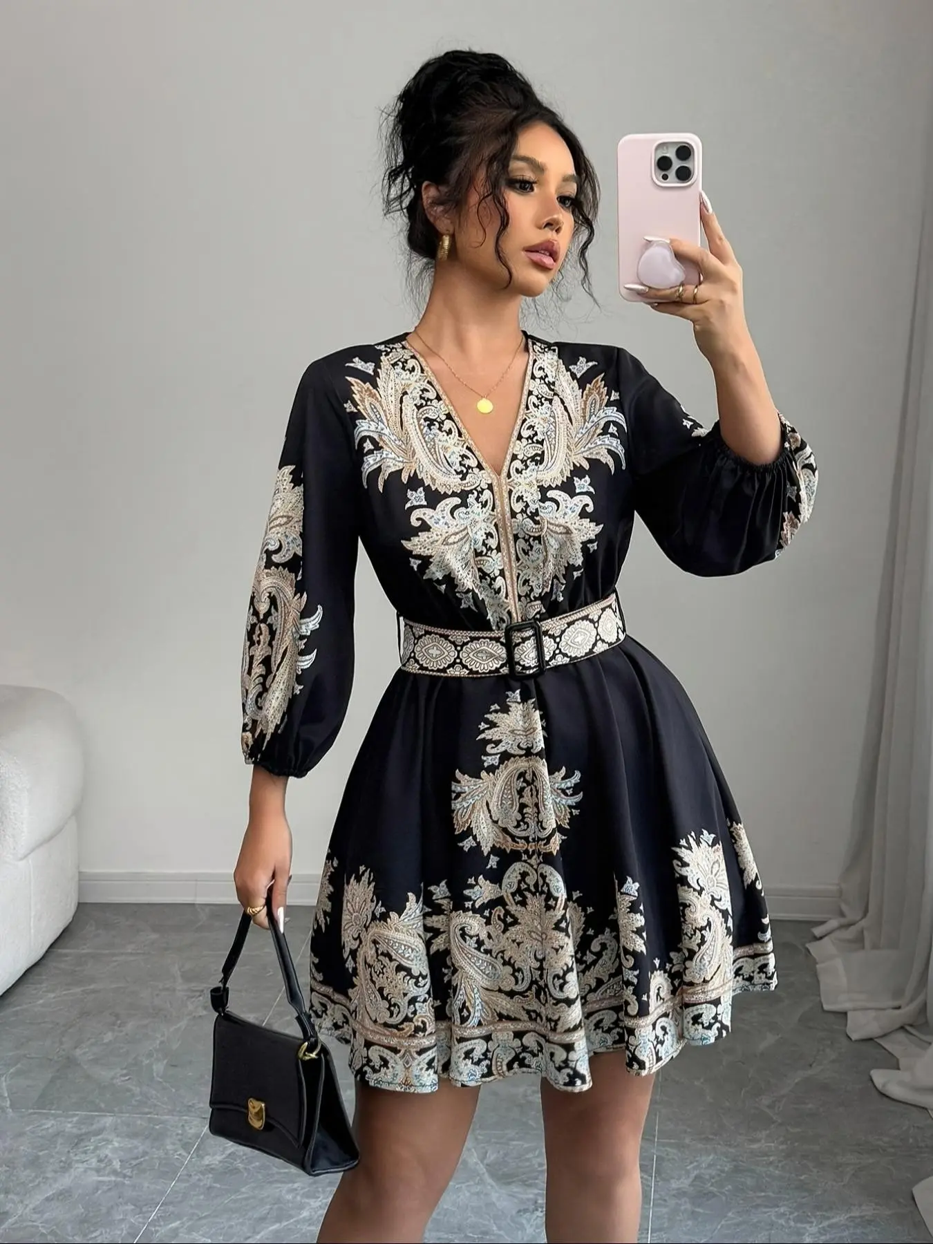 kellers mini dress black / floral Princess Polly Kellers Mini Dress Black/Floral at Amazon Women's Clothing store
