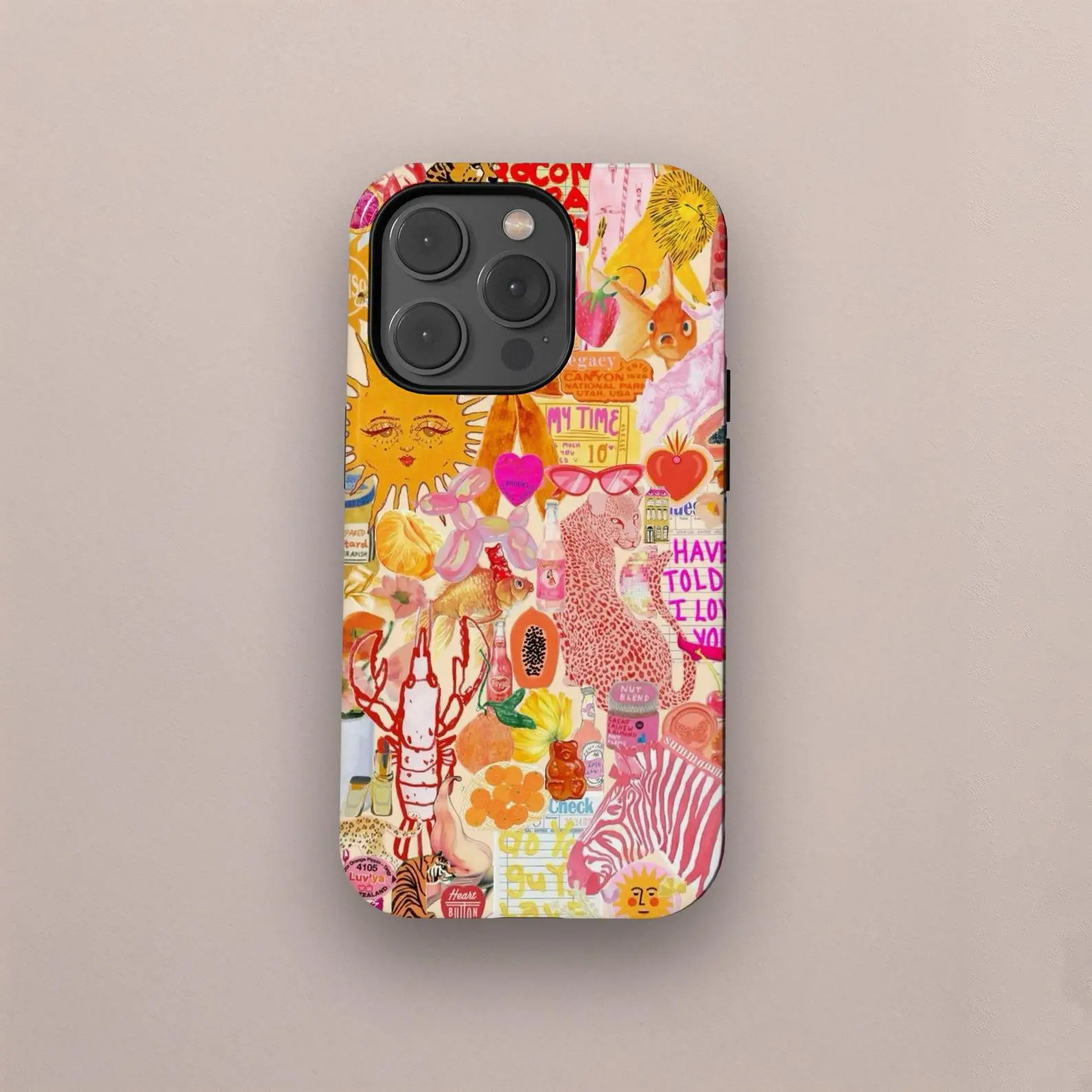 Retro Coastal Summer Collage Phone Case, Aesthetic Phone Case for iPhone 16 15 14 13 12 11 Pro Max, Samsung Galaxy S25 S24 S23 S22 Ultra