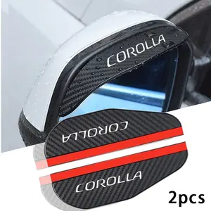 For Corolla 2pcs Car Rearview Mirror Rain Shield, Waterproof Anti-Fog Anti-Glare, Clear Vision in Rainy Weather, Carbon Fiber Texture Design