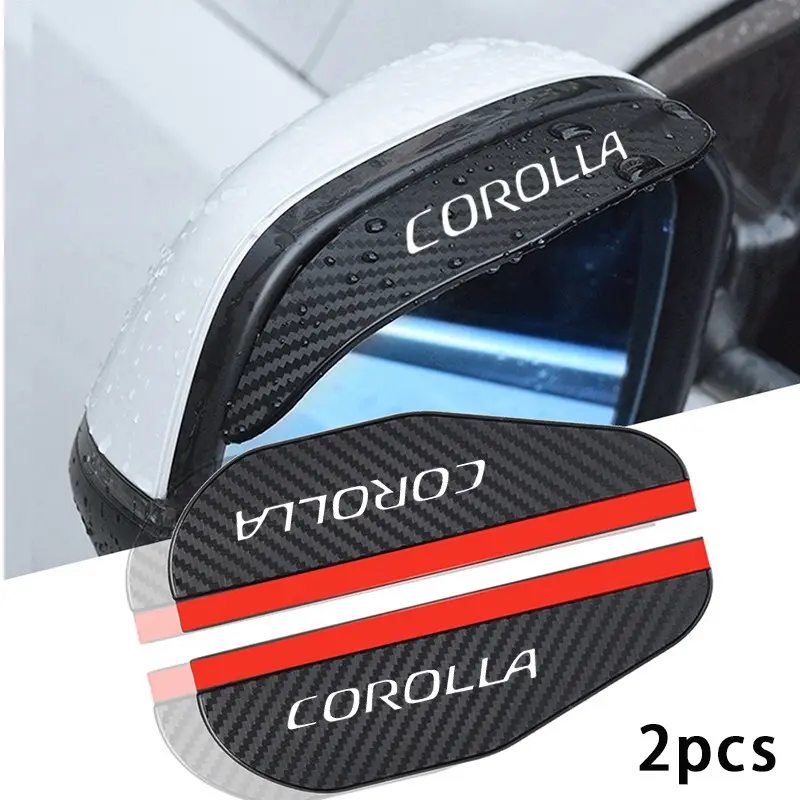 For Corolla 2pcs Car Rearview Mirror Rain Shield, Waterproof Anti-Fog Anti-Glare, Clear Vision in Rainy Weather, Carbon Fiber Texture Design, Visibility