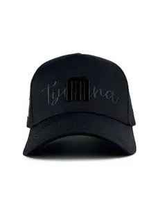 " TIJUANA "  Signature Embroidered & Metal Cap ( Black / Black )