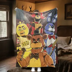 FNAF Plush Throw Blanket, Soft Fluffy Fleece Lightweight Cozy Fuzzy Warm Throw For Bed Sofa Camping, Super Soft And Comfortable, Machine Washable,bed couch nap,perfect christmas