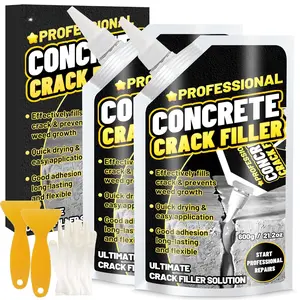 Concrete Crack Filler, 2.65LB High Elasticity Self Leveling Cement Crack Filler, Slab Concrete  Repair Sealant for Driveway, Walkway, Patio, Joint, Outdoor Quick Drying Sealer - Grey