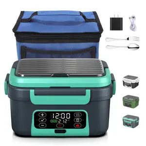 Cordless Electric Lunch Box,20000mAh Battery Powered Self Heating Lunch Box,1.5L Portable Food Warmer With Removable Divider,Insulated Bag & Utensils,For Office & Outdoor Use